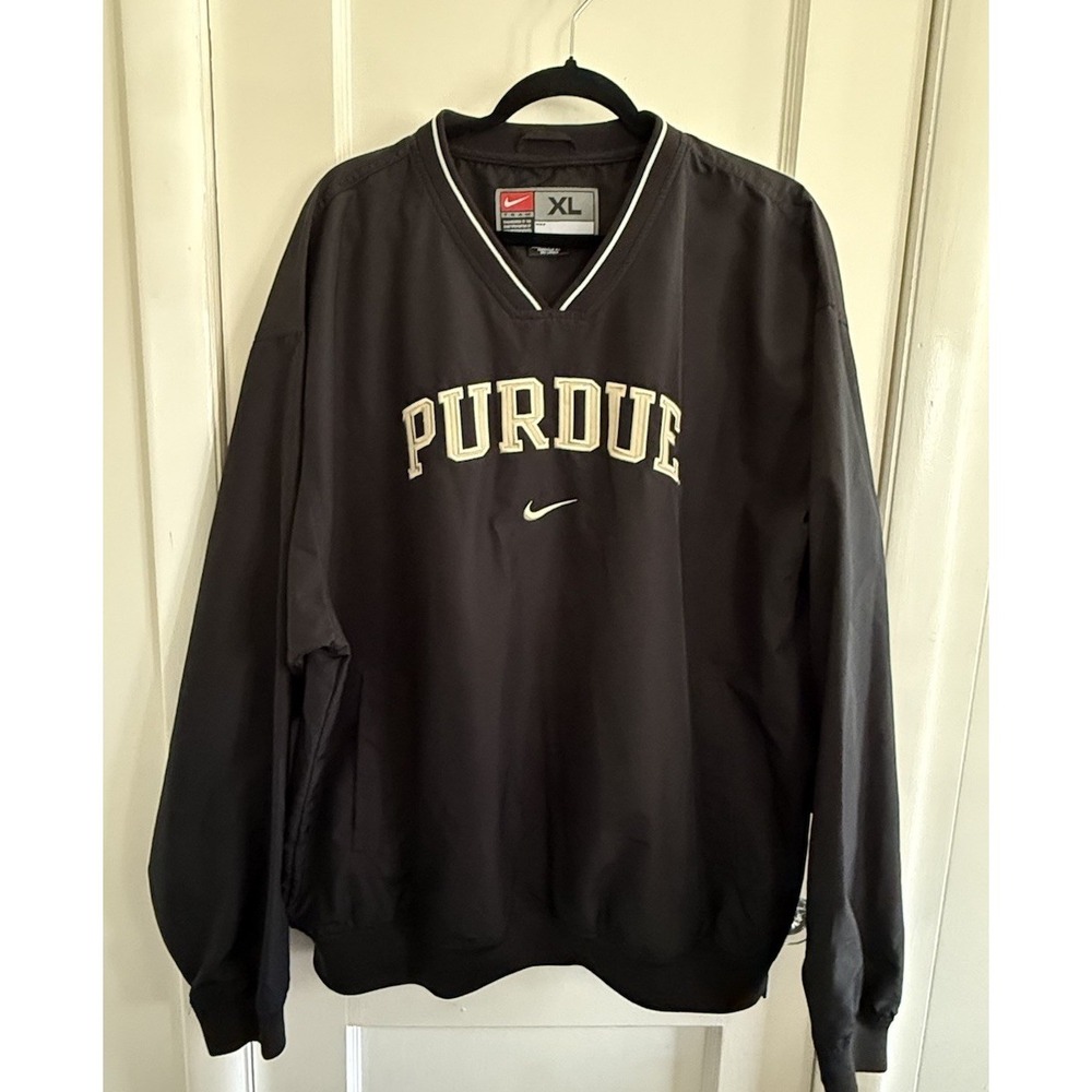 Vintage Nike Purdue Windbreaker Jacket XL Boilermakers Center Swoosh Pullover